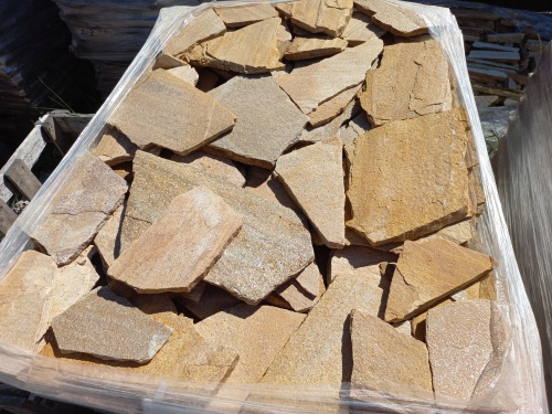 Плитняк златолит жёлтый золотистый для отмостки купить в Йошкар-Оле