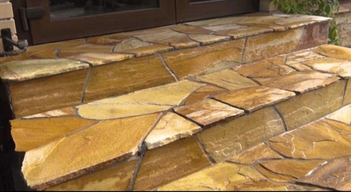 Плитняк златолит жёлтый золотистый для отмостки купить в Йошкар-Оле